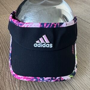 Adidas Kids' Black Visor with Pink Accents